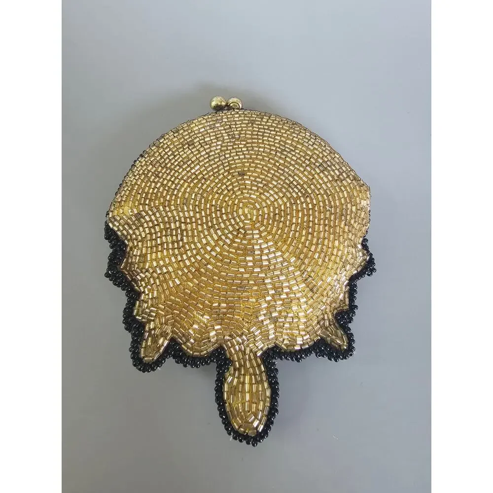 Vintage Handmade Nano Beaded Turtle Clutch 1940s